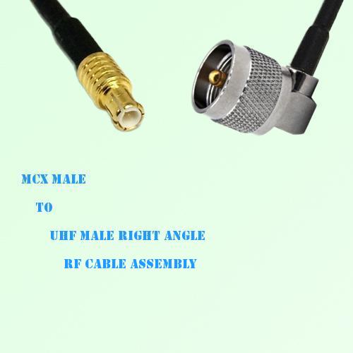 MCX Male to UHF Male Right Angle RF Cable Assembly