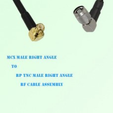 MCX Male Right Angle to RP TNC Male Right Angle RF Cable Assembly