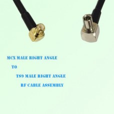 MCX Male Right Angle to TS9 Male Right Angle RF Cable Assembly