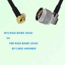 MCX Male Right Angle to UHF Male Right Angle RF Cable Assembly