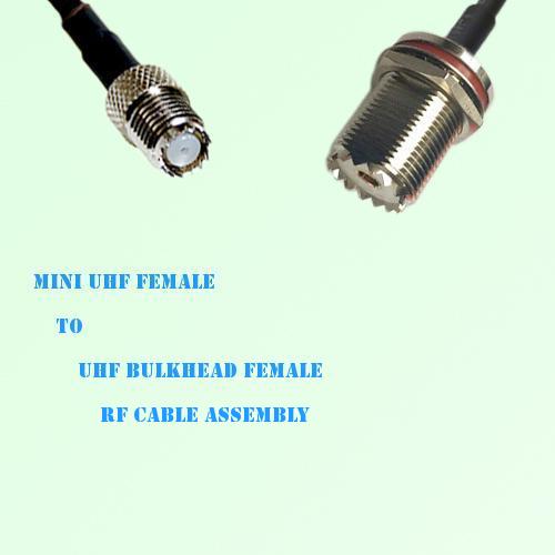 Mini UHF Female to UHF Bulkhead Female RF Cable Assembly