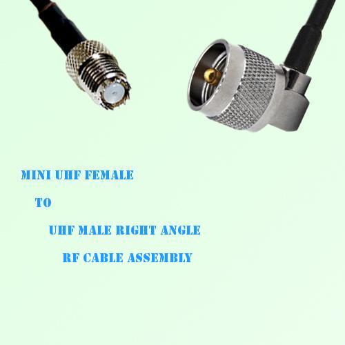 Mini UHF Female to UHF Male Right Angle RF Cable Assembly