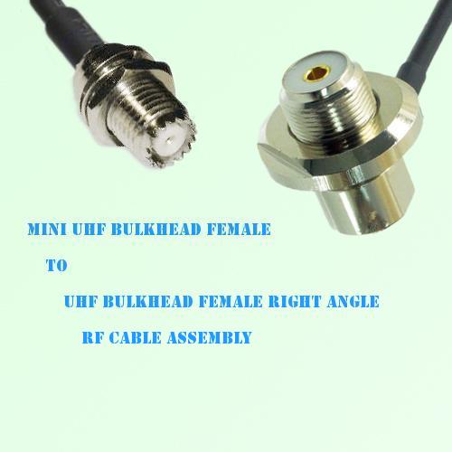Mini UHF Bulkhead Female to UHF Bulkhead Female R/A RF Cable Assembly