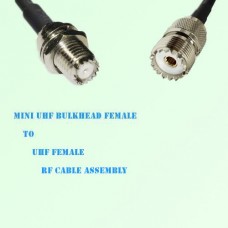 Mini UHF Bulkhead Female to UHF Female RF Cable Assembly