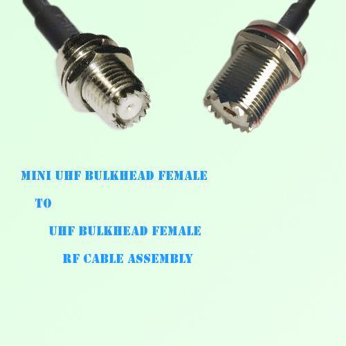 Mini UHF Bulkhead Female to UHF Bulkhead Female RF Cable Assembly
