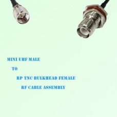 Mini UHF Male to RP TNC Bulkhead Female RF Cable Assembly
