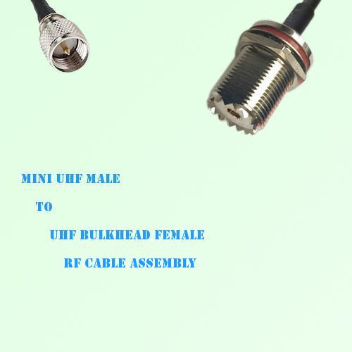 Mini UHF Male to UHF Bulkhead Female RF Cable Assembly