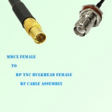 MMCX Female to RP TNC Bulkhead Female RF Cable Assembly