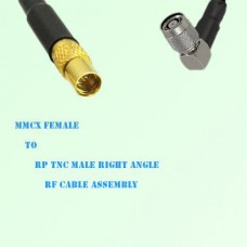 MMCX Female to RP TNC Male Right Angle RF Cable Assembly