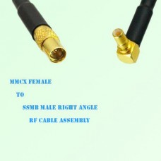 MMCX Female to SSMB Male Right Angle RF Cable Assembly