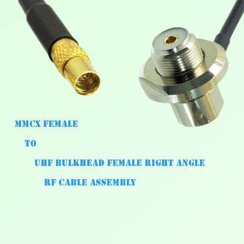 MMCX Female to UHF Bulkhead Female Right Angle RF Cable Assembly