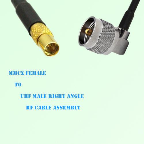 MMCX Female to UHF Male Right Angle RF Cable Assembly