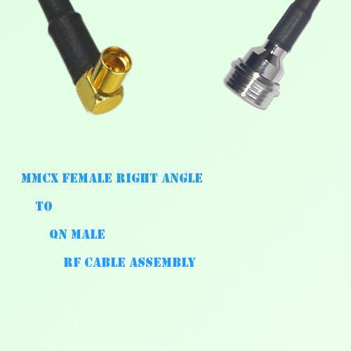 MMCX Female Right Angle to QN Male RF Cable Assembly