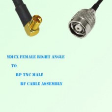 MMCX Female Right Angle to RP TNC Male RF Cable Assembly