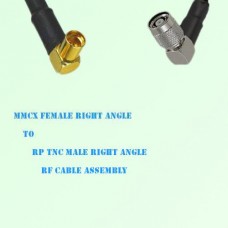 MMCX Female Right Angle to RP TNC Male Right Angle RF Cable Assembly