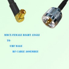 MMCX Female Right Angle to UHF Male RF Cable Assembly
