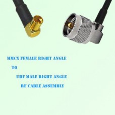 MMCX Female Right Angle to UHF Male Right Angle RF Cable Assembly