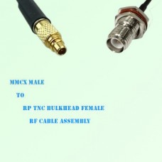 MMCX Male to RP TNC Bulkhead Female RF Cable Assembly