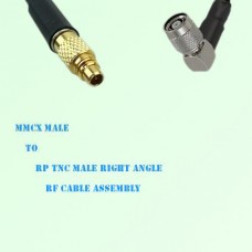 MMCX Male to RP TNC Male Right Angle RF Cable Assembly