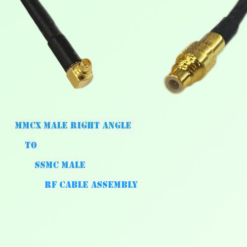 MMCX Male Right Angle to SSMC Male RF Cable Assembly