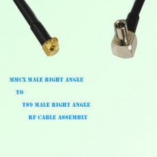 MMCX Male Right Angle to TS9 Male Right Angle RF Cable Assembly