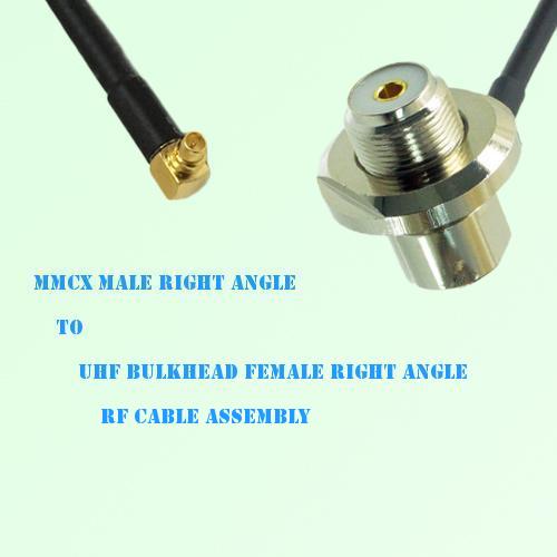 MMCX Male R/A to UHF Bulkhead Female R/A RF Cable Assembly