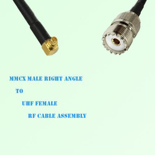 MMCX Male Right Angle to UHF Female RF Cable Assembly