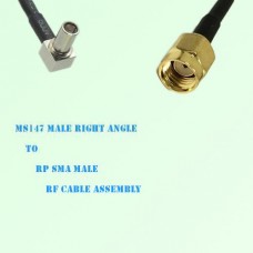 MS147 Male Right Angle to RP SMA Male RF Cable Assembly