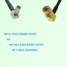 MS147 Male Right Angle to RP SMA Male Right Angle RF Cable Assembly