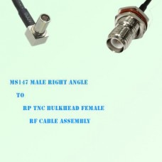 MS147 Male Right Angle to RP TNC Bulkhead Female RF Cable Assembly