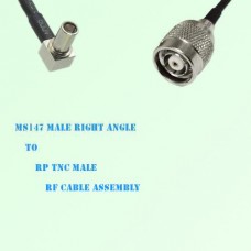MS147 Male Right Angle to RP TNC Male RF Cable Assembly