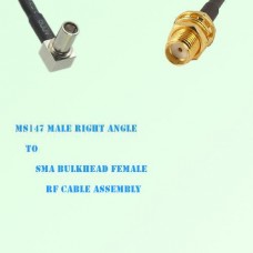 MS147 Male Right Angle to SMA Bulkhead Female RF Cable Assembly