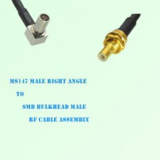 MS147 Male Right Angle to SMB Bulkhead Male RF Cable Assembly