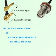 MS156 Male Right Angle to RP TNC Bulkhead Female RF Cable Assembly