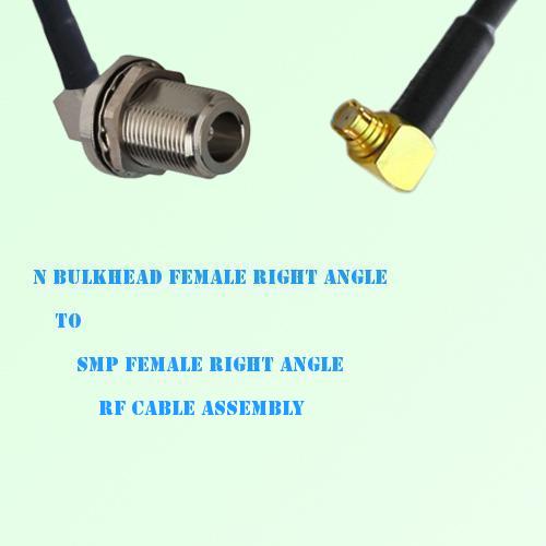 N Bulkhead Female R/A to SMP Female R/A RF Cable Assembly