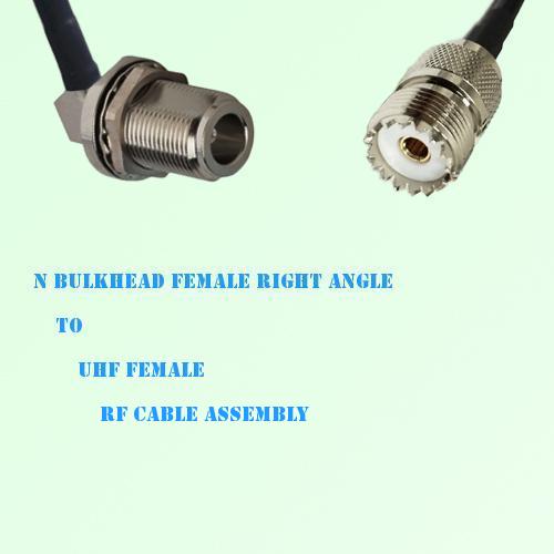 N Bulkhead Female Right Angle to UHF Female RF Cable Assembly