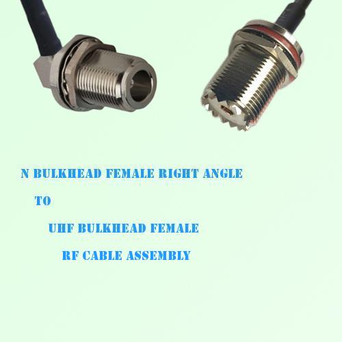 N Bulkhead Female Right Angle to UHF Bulkhead Female RF Cable Assembly