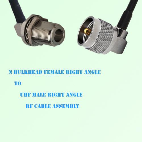 N Bulkhead Female R/A to UHF Male R/A RF Cable Assembly