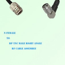 N Female to RP TNC Male Right Angle RF Cable Assembly