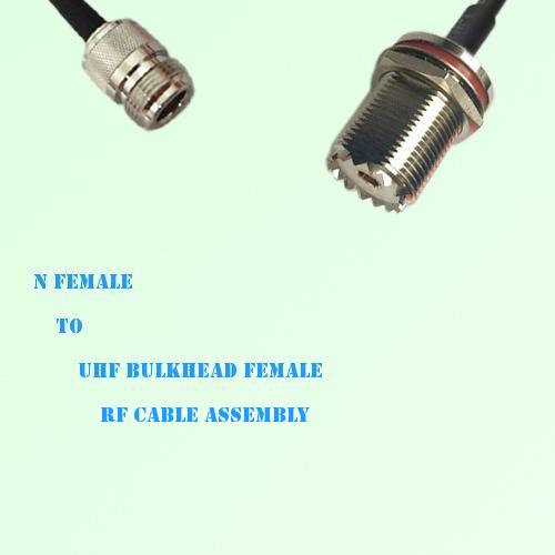 N Female to UHF Bulkhead Female RF Cable Assembly