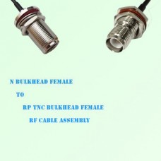 N Bulkhead Female to RP TNC Bulkhead Female RF Cable Assembly