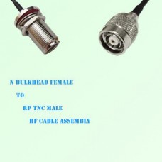 N Bulkhead Female to RP TNC Male RF Cable Assembly