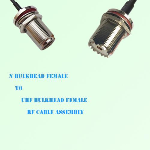 N Bulkhead Female to UHF Bulkhead Female RF Cable Assembly