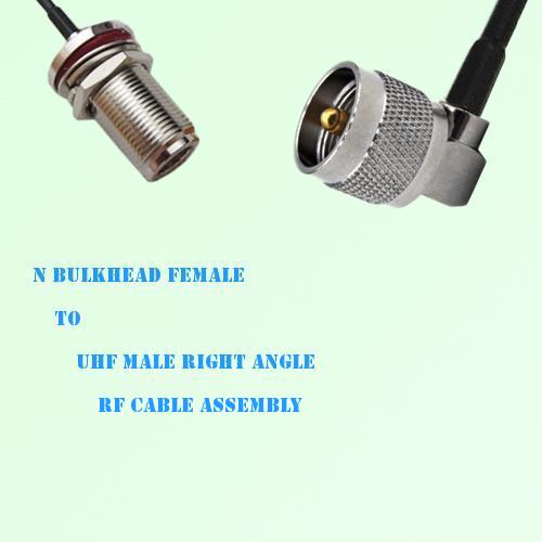 N Bulkhead Female to UHF Male Right Angle RF Cable Assembly