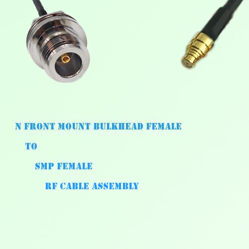 N Front Mount Bulkhead Female to SMP Female RF Cable Assembly