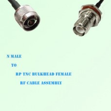 N Male to RP TNC Bulkhead Female RF Cable Assembly