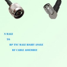 N Male to RP TNC Male Right Angle RF Cable Assembly