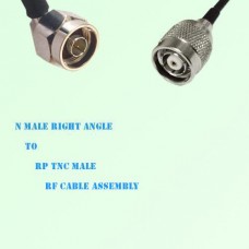 N Male Right Angle to RP TNC Male RF Cable Assembly