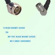 N Male Right Angle to RP TNC Male Right Angle RF Cable Assembly