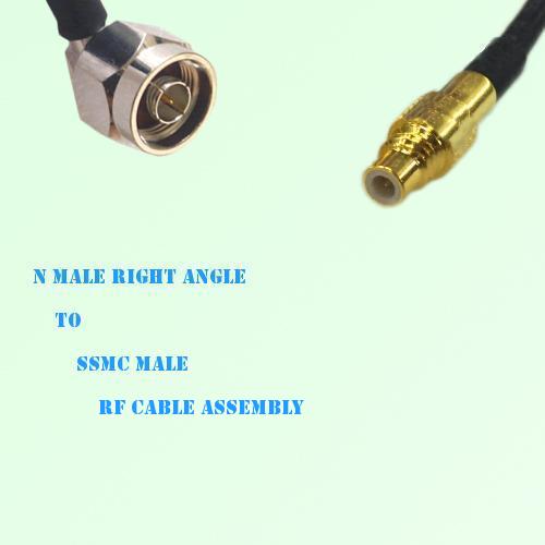 N Male Right Angle to SSMC Male RF Cable Assembly